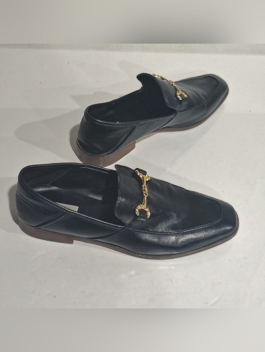 Steve Madden Black Leather Horsebit Loafers Size 8.5